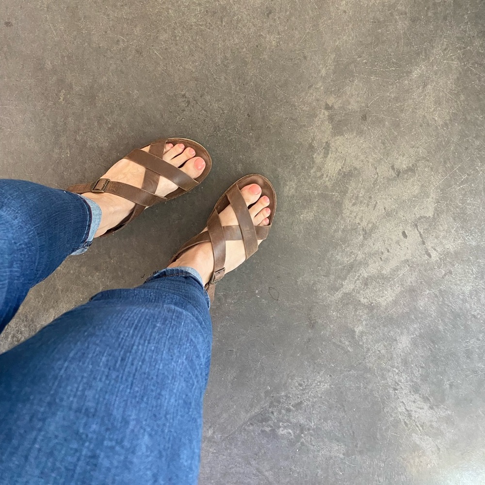 Chaco brown leather sandals.